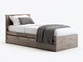 Letto singolo in legno ingegnerizzato con cassetti 210x101x94 cm - marrone scuro - stile moderno per camera da letto