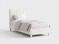 Letto singolo in tessuto 204x99x109 cm - bianco crema - stile moderno per camera da letto