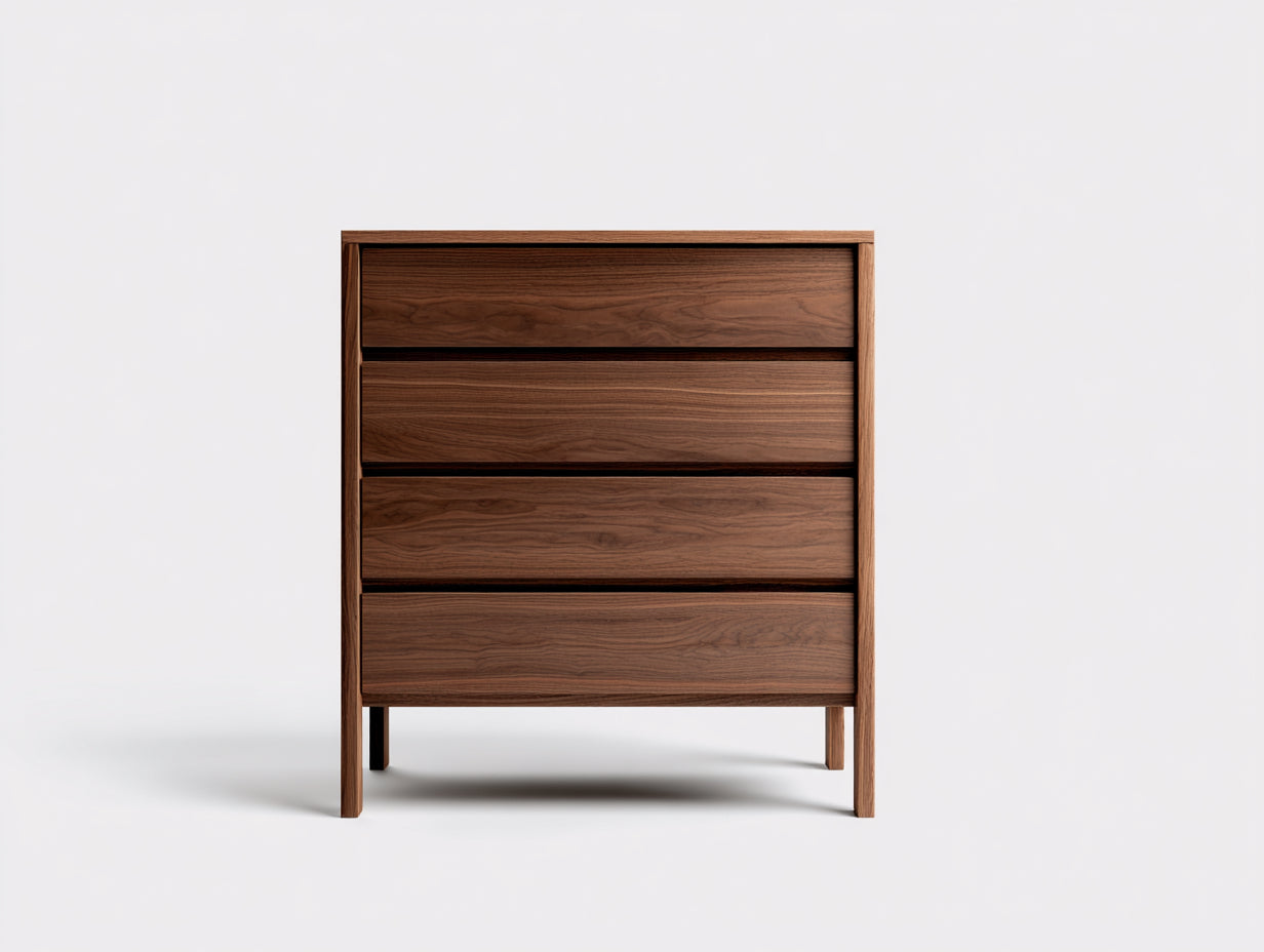 Cassettiera in legno effetto noce 85x42x105 cm per camera da letto - stile moderno