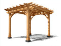 Pergola da giardino in legno 350x300x250 cm - marrone naturale - per esterno stile rustico