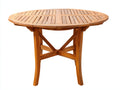 Tavolo da giardino rotondo in legno 110x110x75 cm - marrone naturale - per esterno stile classico