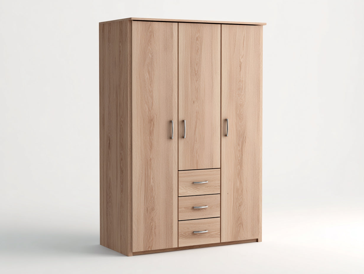 Armadio in legno effetto rovere 120x55x190 cm per camera da letto - stile moderno