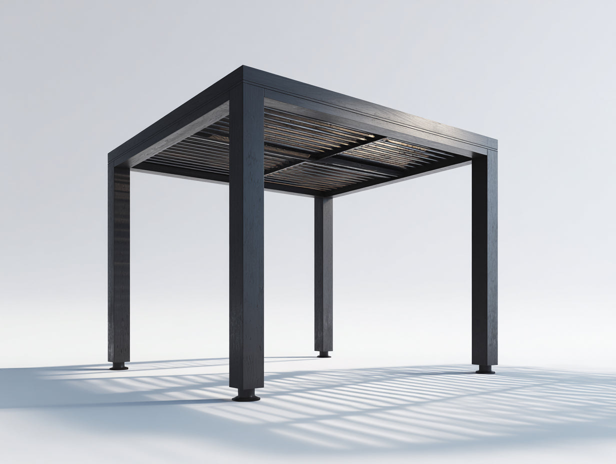 Pergola da giardino in metallo 300x300x250 cm - nero - per esterno design moderno