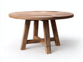Tavolo da giardino rotondo in legno 110x110x75 cm - marrone naturale - per esterno stile classico