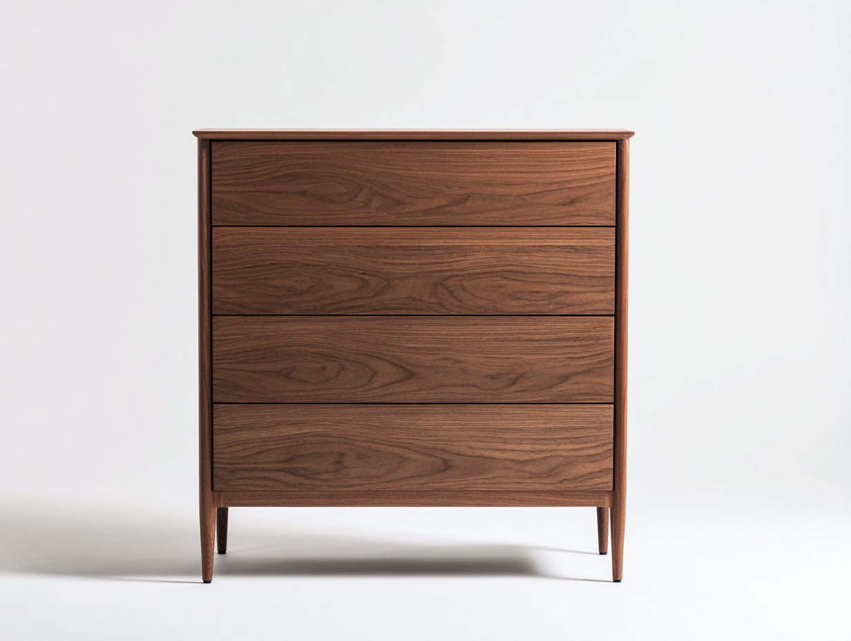 Cassettiera in legno effetto noce 90x45x100 cm per camera da letto - stile moderno