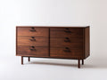 Cassettiera in legno effetto noce 150x45x82 cm per camera da letto - stile moderno