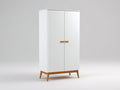 Armadio in legno bianco e rovere 100x55x185 cm per camera da letto - stile moderno