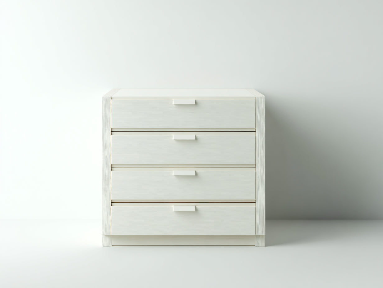 Cassettiera in legno bianco 80x42x85 cm per camera da letto - stile moderno