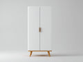 Armadio in legno bianco e naturale 80x55x180 cm per camera da letto - stile moderno