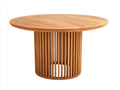Tavolo da giardino rotondo in legno 120x120x75 cm - naturale - per esterno design moderno
