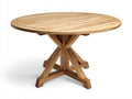Tavolo da giardino rotondo in legno 110x110x75 cm - marrone naturale - per esterno stile classico