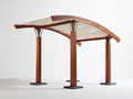 Pergola da giardino in legno 400x300x260 cm - marrone-crema - per esterno design moderno