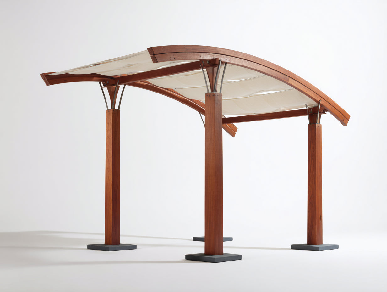 Pergola da giardino in legno 400x300x260 cm - marrone-crema - per esterno design moderno