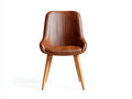 Sedia da pranzo in similpelle marrone e legno naturale 52x54x82 cm per sala da pranzo - stile moderno