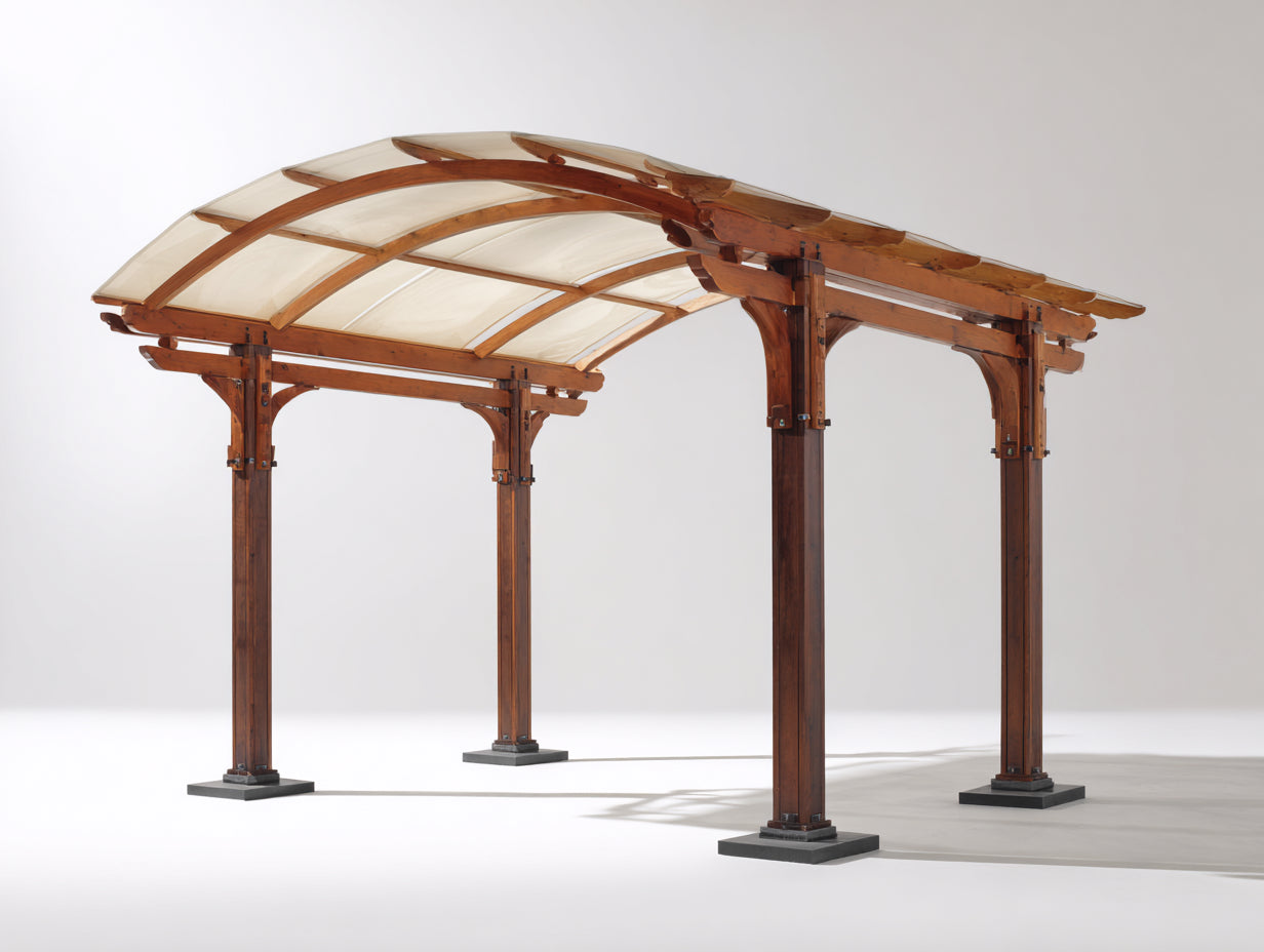 Pergola da giardino in legno 500x350x280 cm - marrone-crema - per esterno stile classico