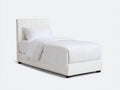 Letto singolo imbottito in tessuto 203x101x112 cm - bianco crema - stile moderno per camera da letto