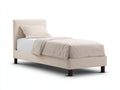Letto singolo imbottito in tessuto 202x98x95 cm - beige chiaro - stile moderno per camera da letto