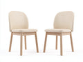 Sedia da pranzo in similpelle crema e legno 50x52x78 cm per sala da pranzo - stile moderno