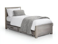 Letto singolo in legno massello con cassetti 206x101x94 cm - grigio chiaro - stile moderno per camera da letto