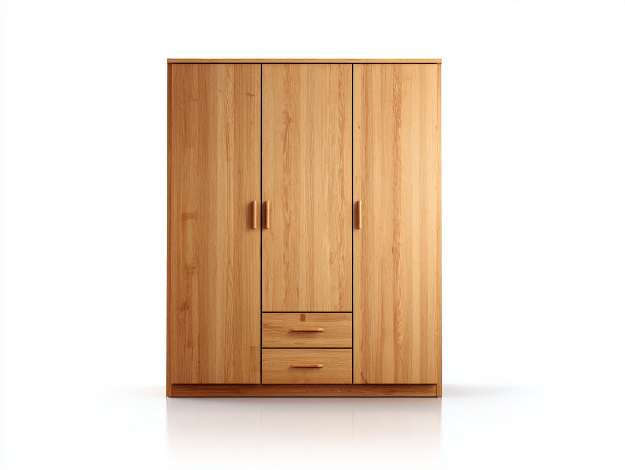 Armadio in legno effetto rovere naturale 125x55x190 cm per camera da letto - stile moderno