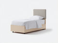 Letto singolo in legno e tessuto 204x100x108 cm - rovere chiaro - design moderno per camera da letto