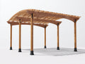Pergola da giardino in legno 420x300x235 cm - marrone chiaro-nero - adatta per esterno - design classico con tetto aperto