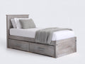 Letto singolo in legno massello con cassetti 208x102x96 cm - grigio chiaro - stile moderno per camera da letto