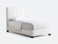 Letto singolo in pelle sintetica 208x103x116 cm - bianco crema - stile moderno per camera da letto