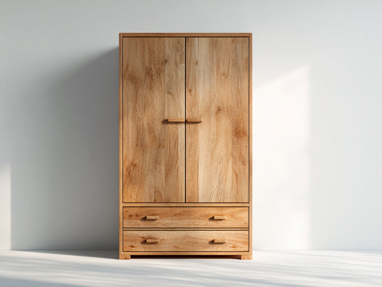 Armadio in legno effetto rovere 95x55x180 cm per camera da letto - stile moderno