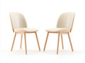 Sedia da pranzo in similpelle crema e legno 52x56x82 cm per sala da pranzo - set da 2 stile moderno