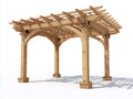 Pergola da giardino in legno 380x280x235 cm - marrone chiaro - struttura aperta per esterno
