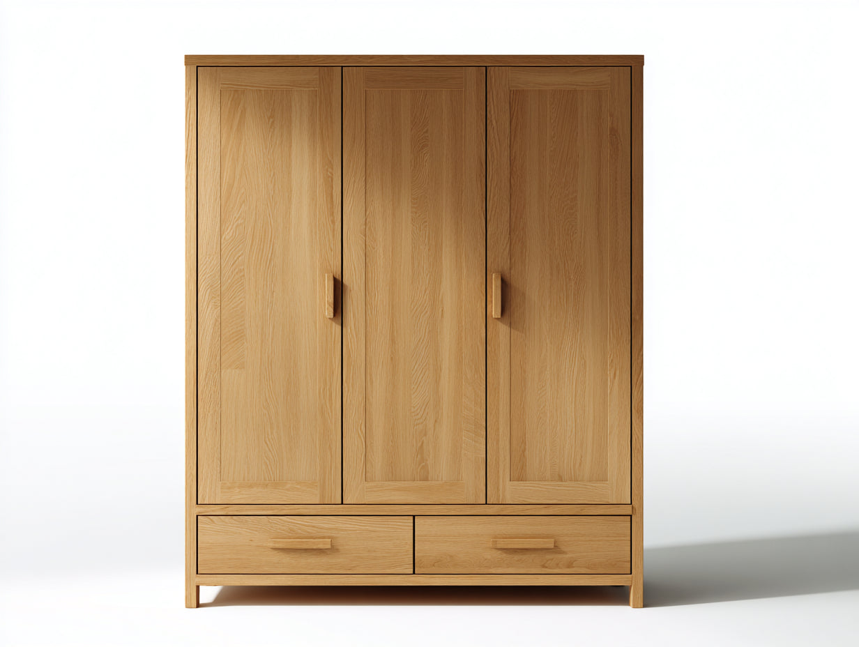 Armadio in legno rovere naturale 150x55x185 cm per camera da letto - stile moderno