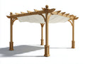 Pergola da giardino in legno 400x300x260 cm - marrone naturale-bianco - per esterno stile classico