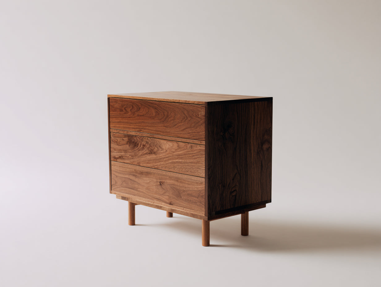 Cassettiera in legno effetto noce 80x42x75 cm per camera da letto - stile moderno
