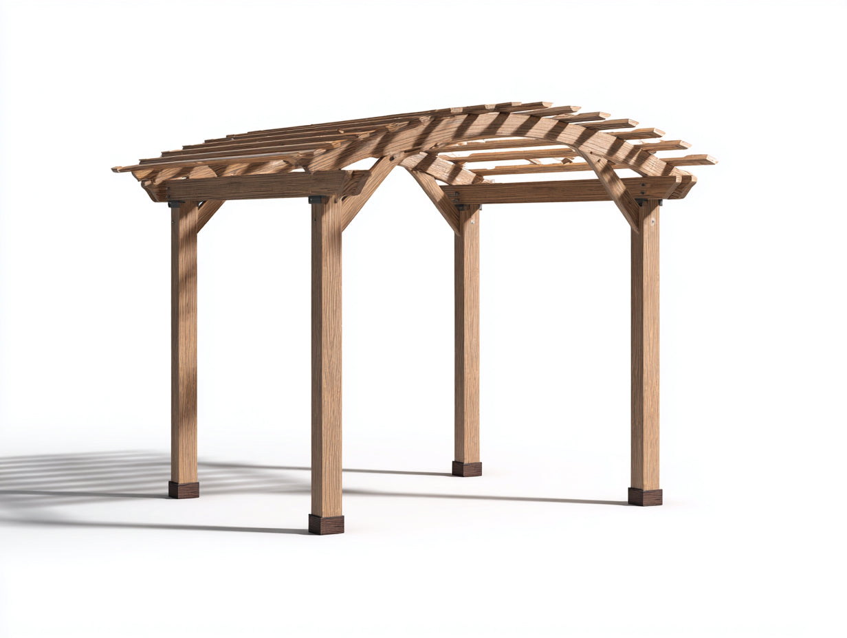 Pergola da giardino in legno 300x300x250 cm - marrone naturale - per esterno stile rustico
