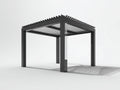 Pergola da giardino in metallo 350x350x250 cm - nero - per esterno design moderno