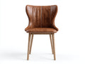 Sedia da pranzo in similpelle marrone e legno 55x58x85 cm per sala da pranzo - stile moderno