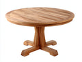Tavolo da giardino rotondo in legno 110x110x75 cm - marrone naturale - per esterno stile classico