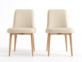 Sedia da pranzo in similpelle crema e legno 50x52x80 cm per sala da pranzo - stile moderno