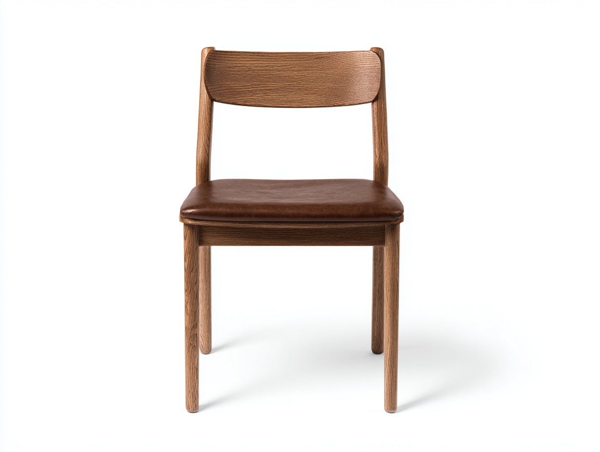 Sedia da pranzo in legno marrone e similpelle marrone 48x50x78 cm per sala da pranzo - stile classico