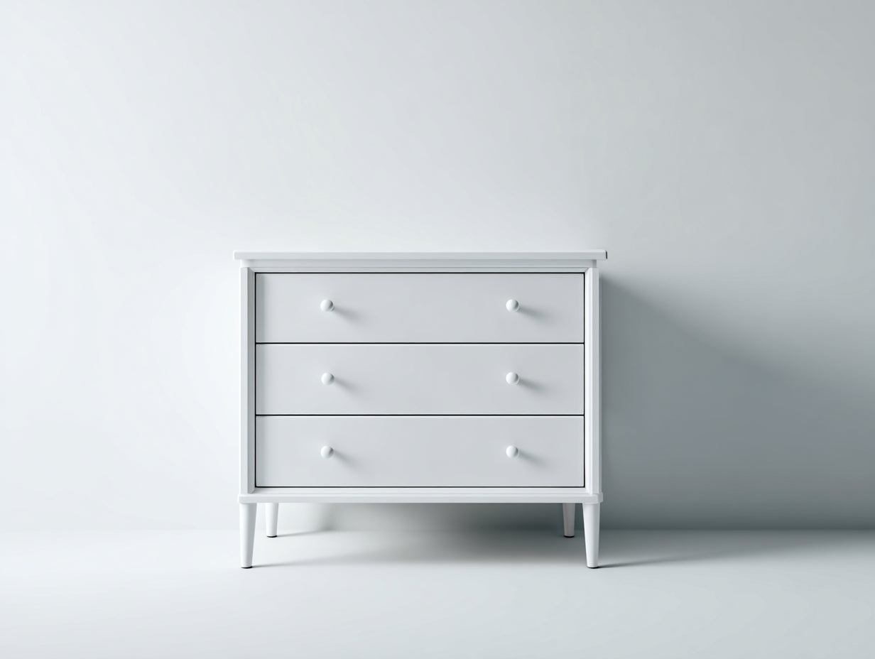 Cassettiera in legno bianco 95x42x82 cm per camera da letto - stile classico moderno
