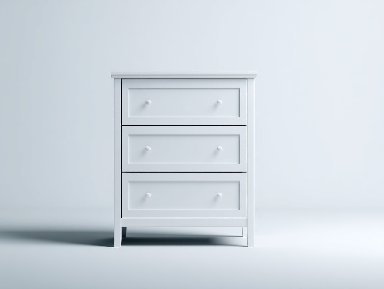 Cassettiera in legno bianco 80x42x92 cm per camera da letto - stile classico moderno