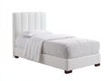 Letto singolo in pelle sintetica 207x101x115 cm - bianco crema - stile moderno per camera da letto