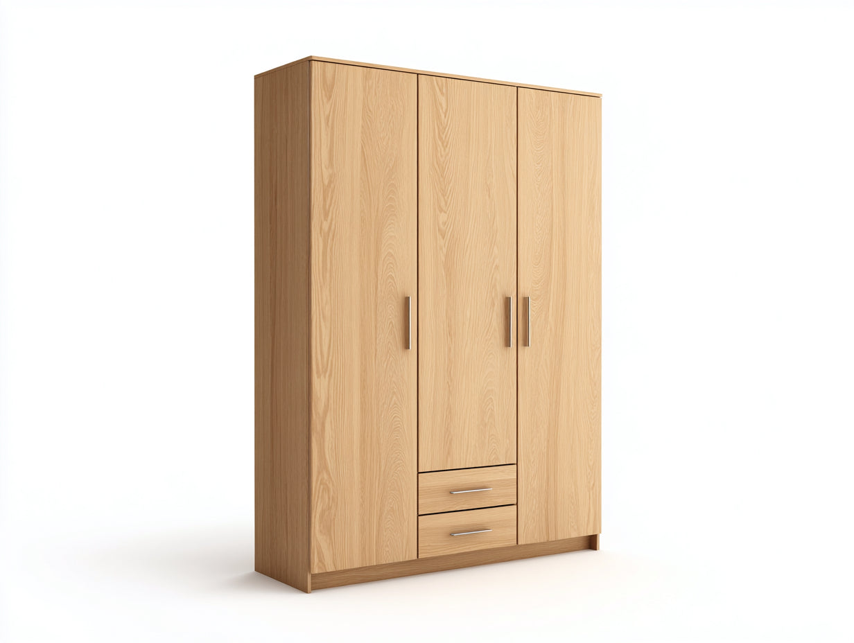 Armadio in legno rovere chiaro 140x55x195 cm per camera da letto - stile moderno