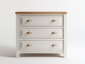 Cassettiera in legno bianco e naturale 100x45x88 cm per camera da letto - stile country moderno