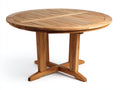 Tavolo da giardino rotondo in legno 125x125x75 cm - marrone naturale - adatto per esterno - design classico con base a croce