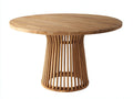 Tavolo da giardino rotondo in legno 120x120x75 cm - naturale - per esterno design moderno