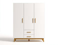Armadio in legno bianco e rovere 135x55x185 cm per camera da letto - stile moderno