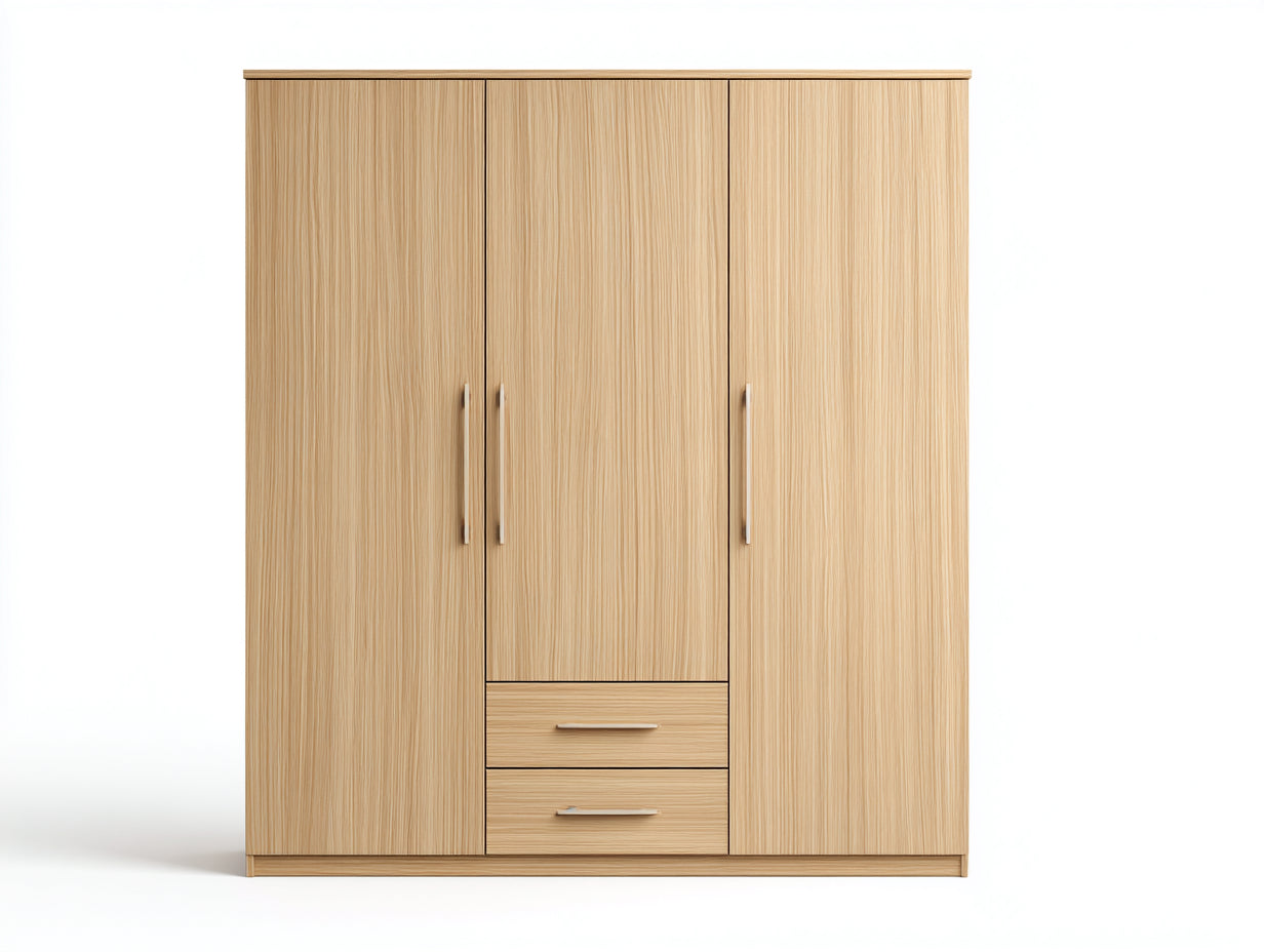Armadio in legno effetto rovere chiaro 140x55x195 cm per camera da letto - stile moderno