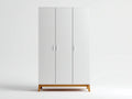 Armadio in legno bianco e naturale 120x55x185 cm per camera da letto - stile moderno